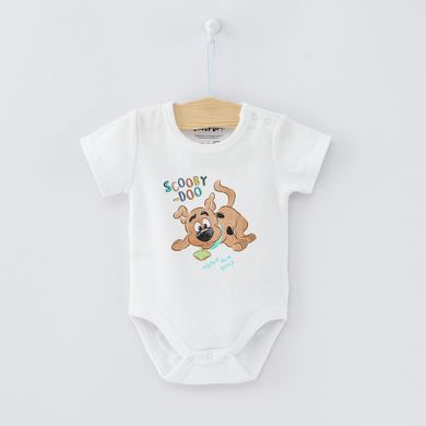 Cool Club, Body cu maneca scurta pentru baieti, bumbac organic, mix de culori, imprimeu Scooby-Doo, set 3 buc.