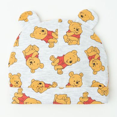 Cool Club, Caciula pentru baieti, galben, gri, imprimeu Winnie the Pooh, set, 2 buc.