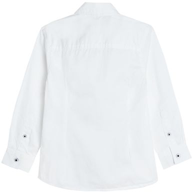 Cool Club, Camasa cu maneca lunga si buzunar pentru baieti, slim fit, alb