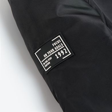 Cool Club, Geaca bomber neagra pentru baieti, imprimeu Focus on your goals