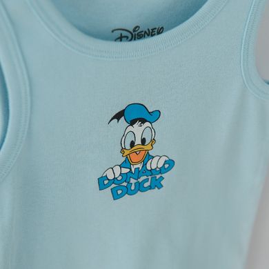 Cool Club, Maiou fara maneci pentru baieti, albastru, alb, imprimeu Donald Duck, set 3 buc.