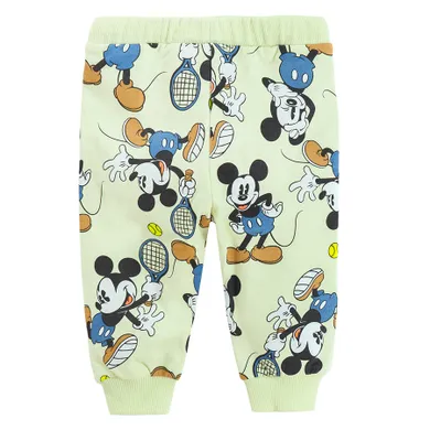 Cool Club, Pantaloni trening pentru baieti, verde, imprimeu Mickey Mouse