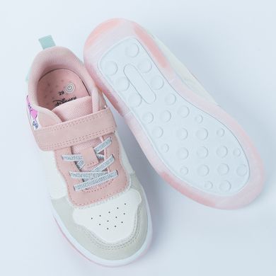 Cool Club, Pantofi sport pentru fete, alb, talpa cu leduri, imprimeu Daisy