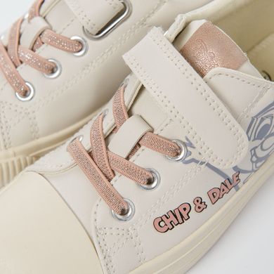 Cool Club, Pantofi sport pentru fete, bej deschis, imprimeu Chip si Dale