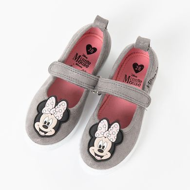 Cool Club, Papuci de casa pentru fete, gri, cu sclipici, imprimeu Minnie Mouse