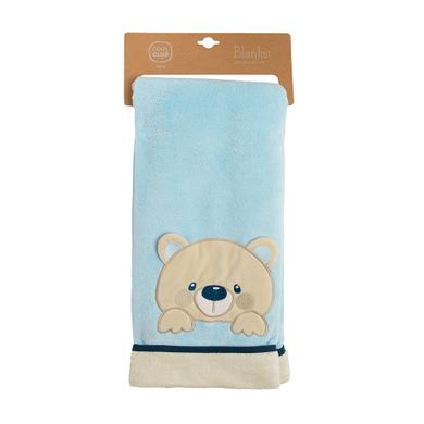 Cool Club, Patura pentru bebelusi, bleu, imprimeu ursulet, 80-90 cm