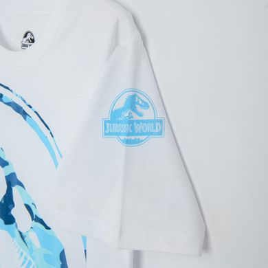 Cool Club, Pijama pentru baieti, alb-albastru, imprimeu Jurassic World