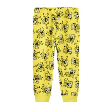 Cool Club, Pijama pentru baieti, alb-galben, imprimeu SpongeBob