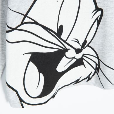 Cool Club, Pijama pentru baieti, gri-negru, imprimeu Looney Tunes