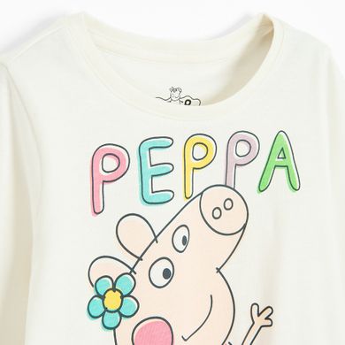 Cool Club, Pijama pentru fete, ecru, imprimeu Peppa Pig