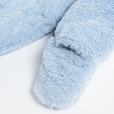 Cool Club, Pijama tip salopeta calduroasa cu gluga pentru baieti, cu blanita, albastru