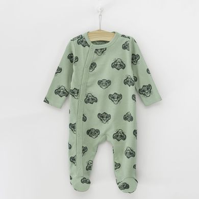 Cool Club, Pijama tip salopeta pentru baieti, albastru, verde, imprimeu Lion King, set 2 buc.