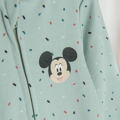 Cool Club, Pijama tip salopeta pentru baieti, ecru, verde, imprimeu Disney, set, 2 buc.