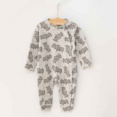 Cool Club, Pijama tip salopeta pentru baieti, galben mustar, gri, imprimeu Batman, set 2 buc.