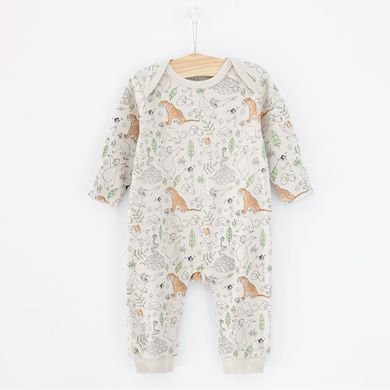 Cool Club, Pijama tip salopeta pentru baieti, gri, albastru, imprimeu Cartea junglei, set 2 buc.
