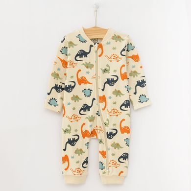 Cool Club, Pijama tip salopeta pentru baieti, mix de culori, imprimeu dinozauri, set 2 buc.