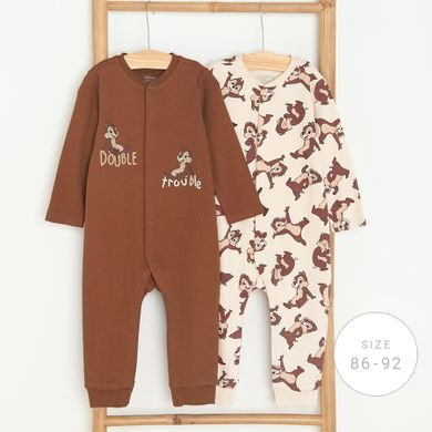 Cool Club, Pijama tip salopeta pentru baieti, mix, imprimeu Chip si Dale, set, 2 buc.