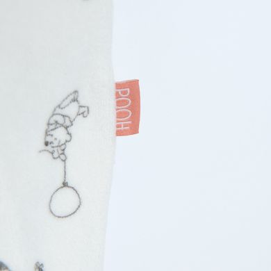 Cool Club, Pijama tip salopeta pentru bebelusi, bumbac organic, ecru, imprimeu Winnie the Pooh