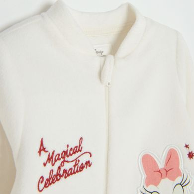 Cool Club, Pijama tip salopeta pentru fete, ecru, imprimeu Disney