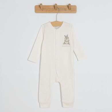 Cool Club, Pijama tip salopeta pentru fete, ecru, roz, imprimeu Bambi, set 3 buc.