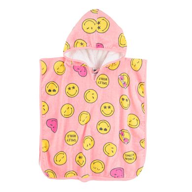 Cool Club, Prosop tip poncho cu gluga pentru fete, roz, imprimeu SmileyWorld