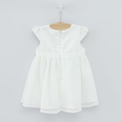 Cool Club, Rochie cu maneca scurta pentru fete, alb, cu funda