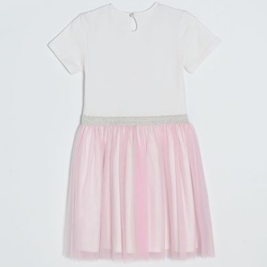Cool Club, Rochie cu maneca scurta pentru fete, alb-roz