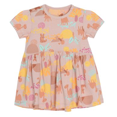 Cool Club, Rochie cu maneca scurta pentru fete, galben, roz, set, 2 buc.