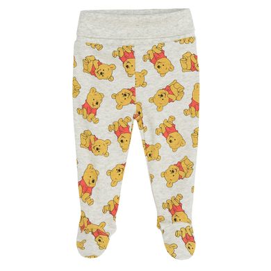 Cool Club, Set pentru baieti, Body cu maneca lunga, Pantaloni cu botosei, Esarfa, gri-galben, imprimeu Winnie the Pooh