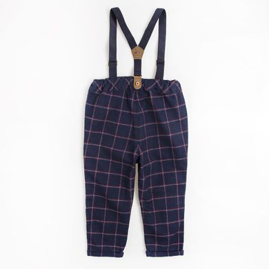 Cool Club, Set pentru baieti, Pantaloni cu bretele din material textil, bleumarin