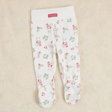 Cool Club, Set pentru bebelusi, Body cu maneca lunga, Pantaloni cu botosei, Caciula, Baveta, ecru, imprimeu Winnie the Pooh