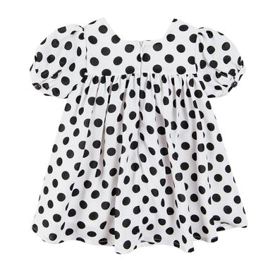 Cool Club, Set pentru fete, rochie cu maneca scurta, bentita, sosete, alb-negru, cu buline