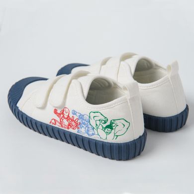 Cool Club, Tenisi pentru baieti, ecru, imprimeu Marvel Super Heroes, talpa Barefoot