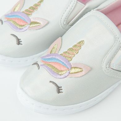 Cool Club, Tenisi tip slip on pentru fete, holografica, argintiu