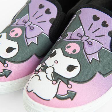 Cool Club, Tenisi tip slip on pentru fete, negru, imprimeu Kuromi