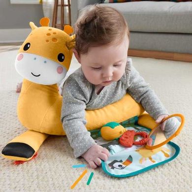 Fisher-Price, Girafa 3 in 1, pernuta pentru burtica, jucarie senzoriala