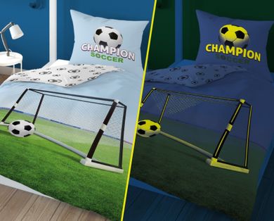Football, set lenjerie de pat single, fluo, 140-200 cm