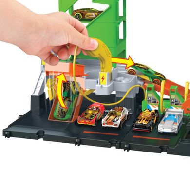 Hot Wheels, City, Super Recharge Fuel Station, set de joaca