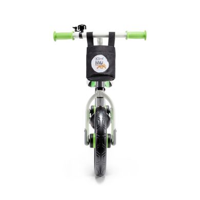 Kinderkraft, 2Way Next, bicicleta fara pedale cu accesorii, verde-gri