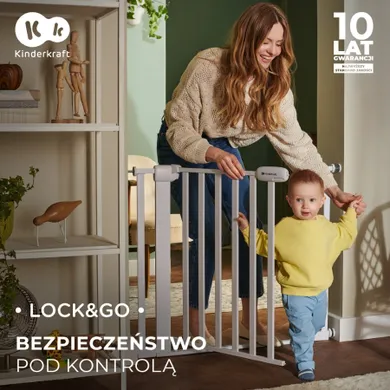 Kinderkraft, Lock & Go, poarta de siguranta, White