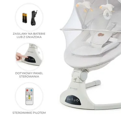 Kinderkraft, Tulsy, balansoarul-sezlong electric, beige