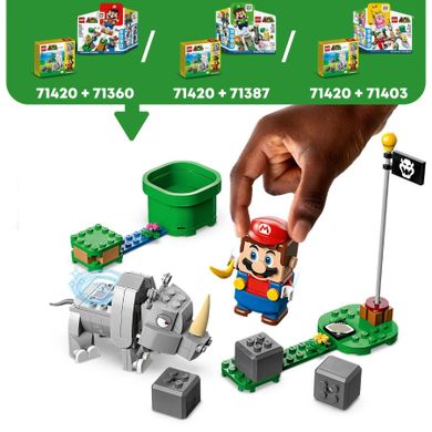 LEGO Super Mario, Set de extindere Rinocerul Rambi, 71420