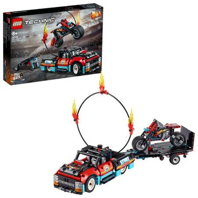 LEGO Technic, Camion si motocicleta pentru cascadorii, 42106