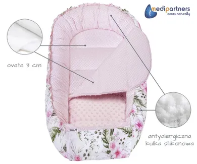 Medi Partners, Flori, babynest, set 5 piese, roz