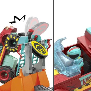 MEGA Hot Wheels, Monster Trucks Demo Derby Extreme Trick Course, set de constructie, 151 piese