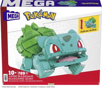 MEGA Pokemon, Jumbo Bulbasaur, set de constructie, 789 piese