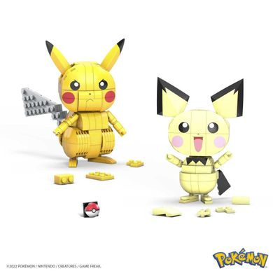 MEGA Pokemon, Pikachu Trio Evolution, set de constructie, 621 piese