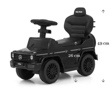 Milly Mally, Mercedes-Benz, G350d, masinuta fara pedale cu maner, Black