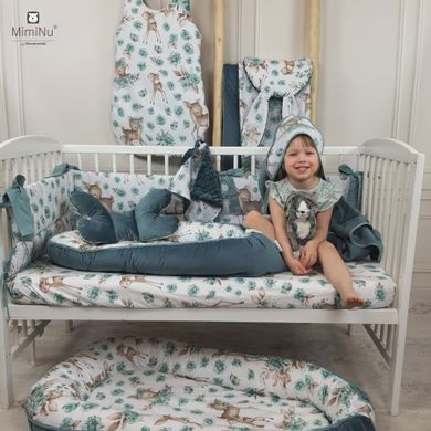 MimiNu, Caprioare, sac de dormit cu fermoar si capse, verde, marime 74