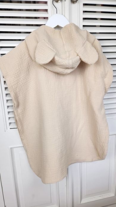 MimiNu, prosop tip poncho, bej, 4-7 ani